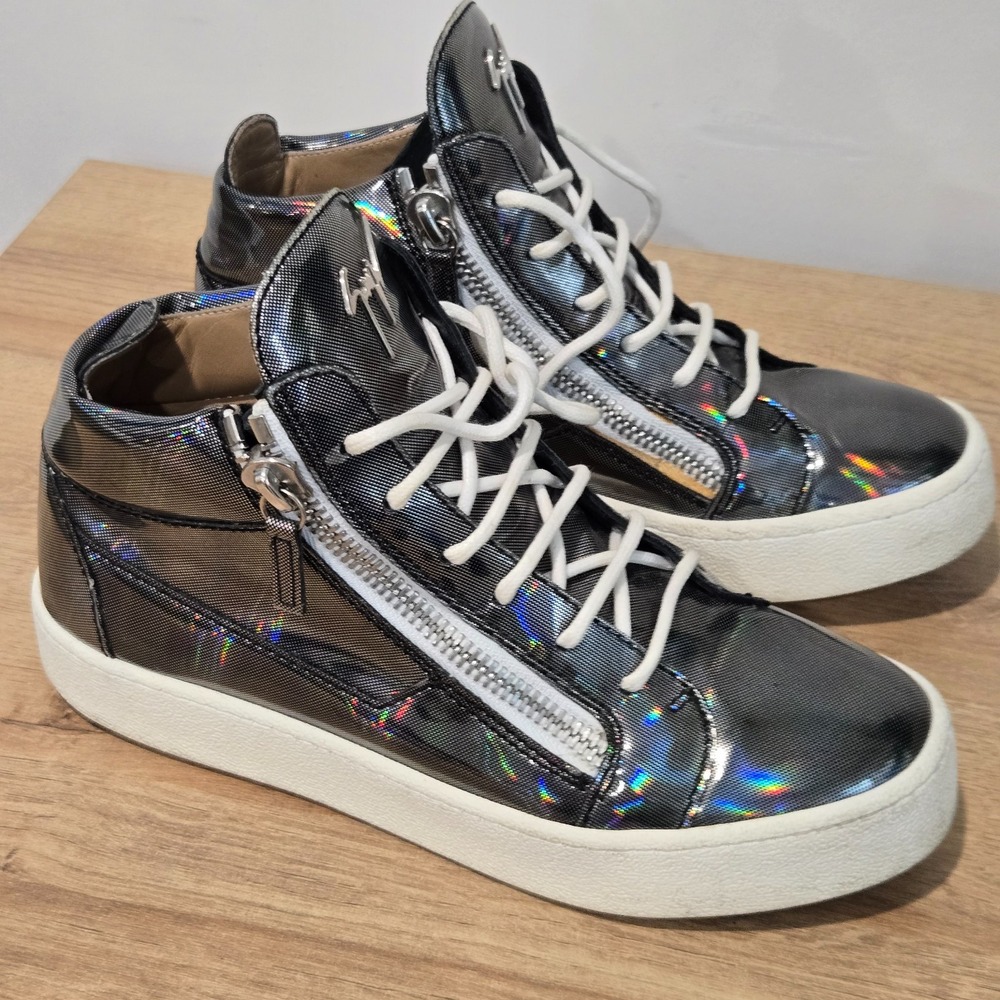 Giuseppe Zanotti Kriss High Top Sneakers womens 39 / 9 Leather‎ Iridescent Punk